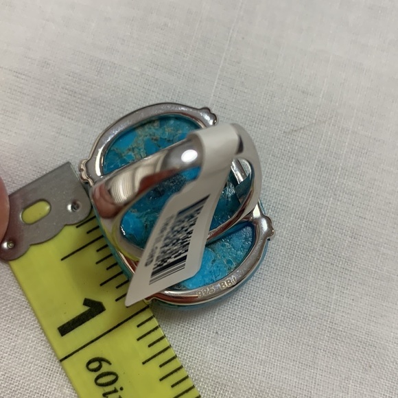 NWT JTV SW STYLE 30x22MM RECTANGULAR CUSHION TURQUOISE STERLING SILVER RING - Picture 6 of 8